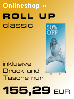 Angebot: Roll Up Display inkl. Digitaldruck 155,29 €